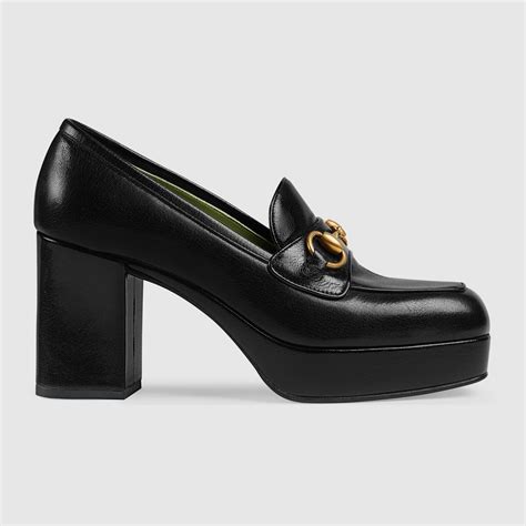 gucci leather horsebit loafer heel|Gucci Horsebit platform loafer.